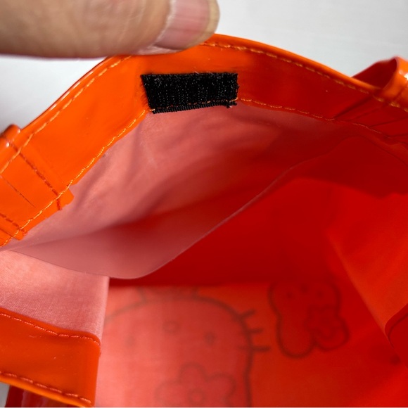 Orange Hello Kitty vinyl tote bag lunch bag 8” tall - Picture 5 of 5